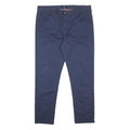 KANGOL Mens Cotton Slim Navy Blue Trousers W40 L32 Casual Button Closure