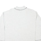 Womens White Sweatshirt Mock Neck L Printed Graphic Cotton Blend Casual