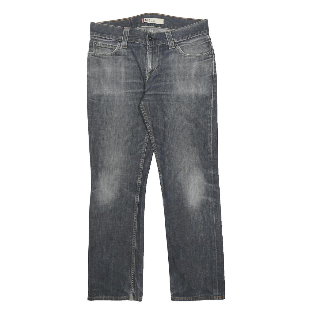 LEVI'S 511 Slim Mens Jeans Blue Slim Straight Denim Medium W33 L29 Zip