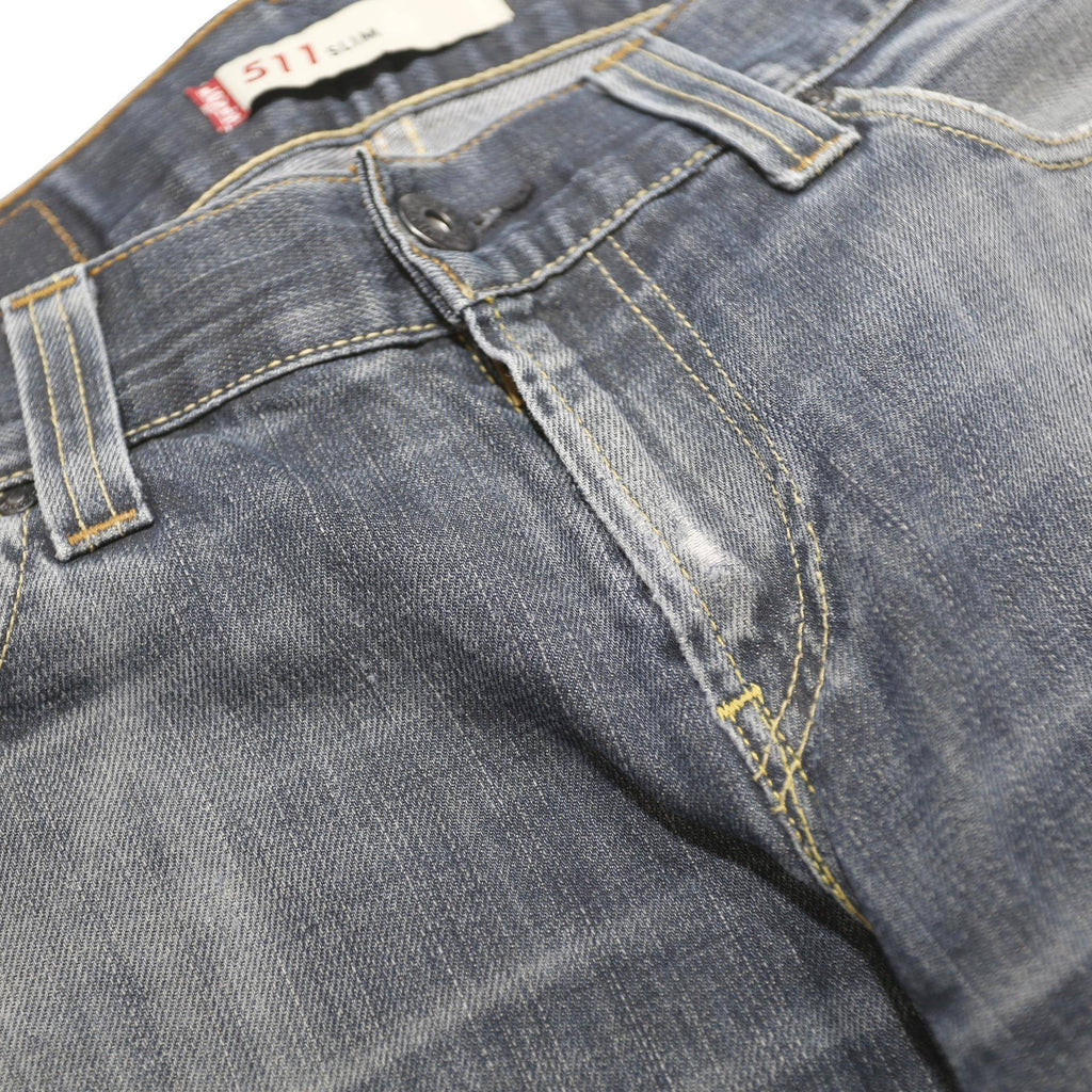 LEVI'S 511 Slim Mens Jeans Blue Slim Straight Denim Medium W33 L29 Zip