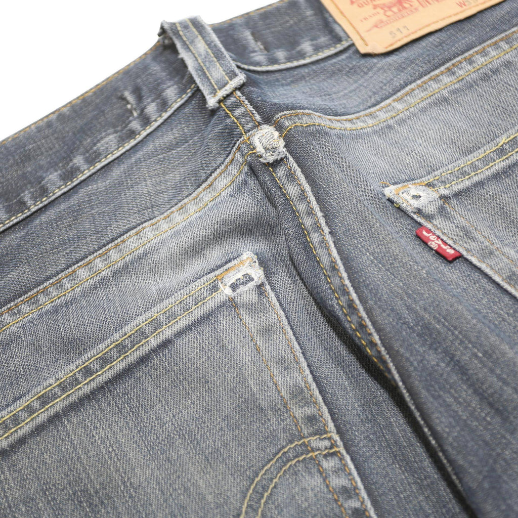 LEVI'S 511 Slim Mens Jeans Blue Slim Straight Denim Medium W33 L29 Zip
