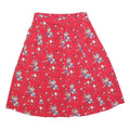 SAG HARBOR Womens Red Floral A-Line Knee Length Cotton Blend Skirt L Button