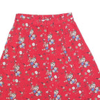 SAG HARBOR Womens Red Floral A-Line Knee Length Cotton Blend Skirt L Button