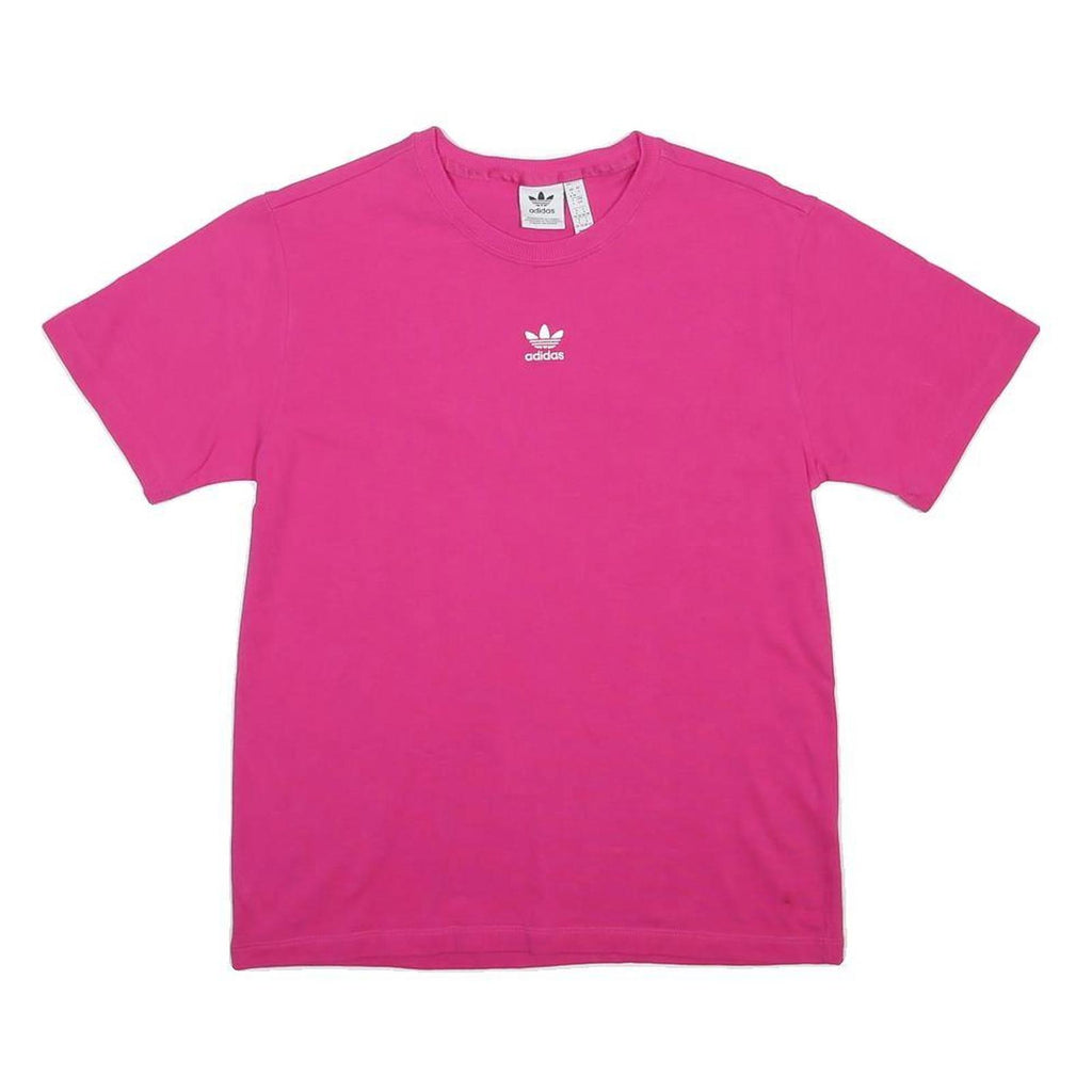 ADIDAS Womens Pink S Graphic T-Shirt Short Sleeve Crew Neck Casual Fashion
