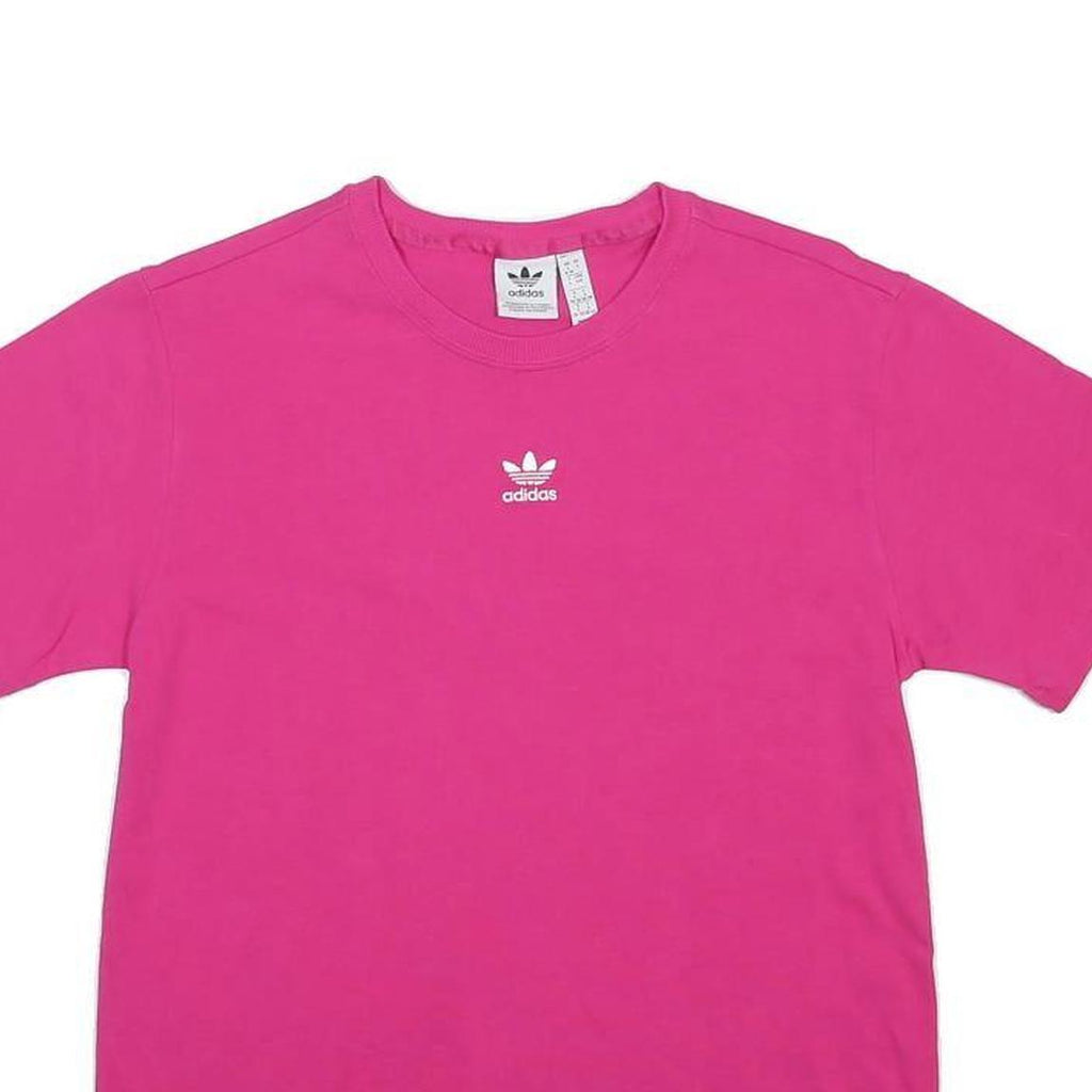 ADIDAS Womens Pink S Graphic T-Shirt Short Sleeve Crew Neck Casual Fashion