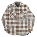 GREAT NORTHWEST Mens Brown & Cream Check Shirt M Button Pocket Casual Cotton