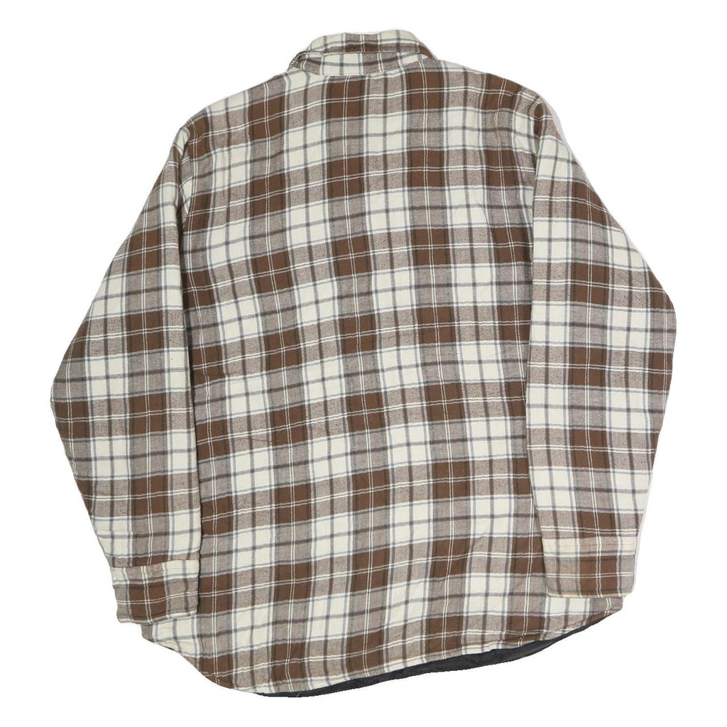 GREAT NORTHWEST Mens Brown & Cream Check Shirt M Button Pocket Casual Cotton