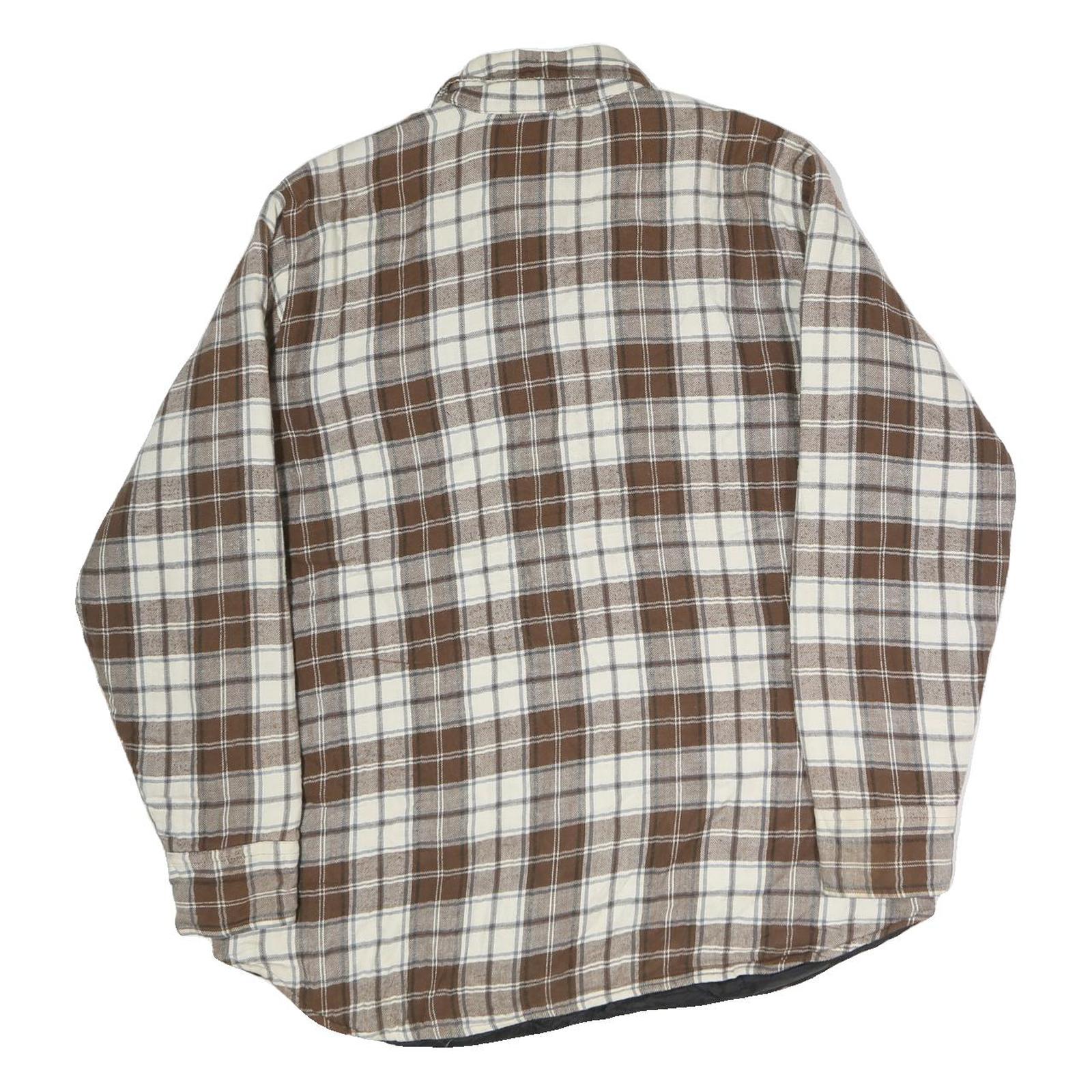 GREAT NORTHWEST Mens Brown & Cream Check Shirt M Button Pocket Casual Cotton