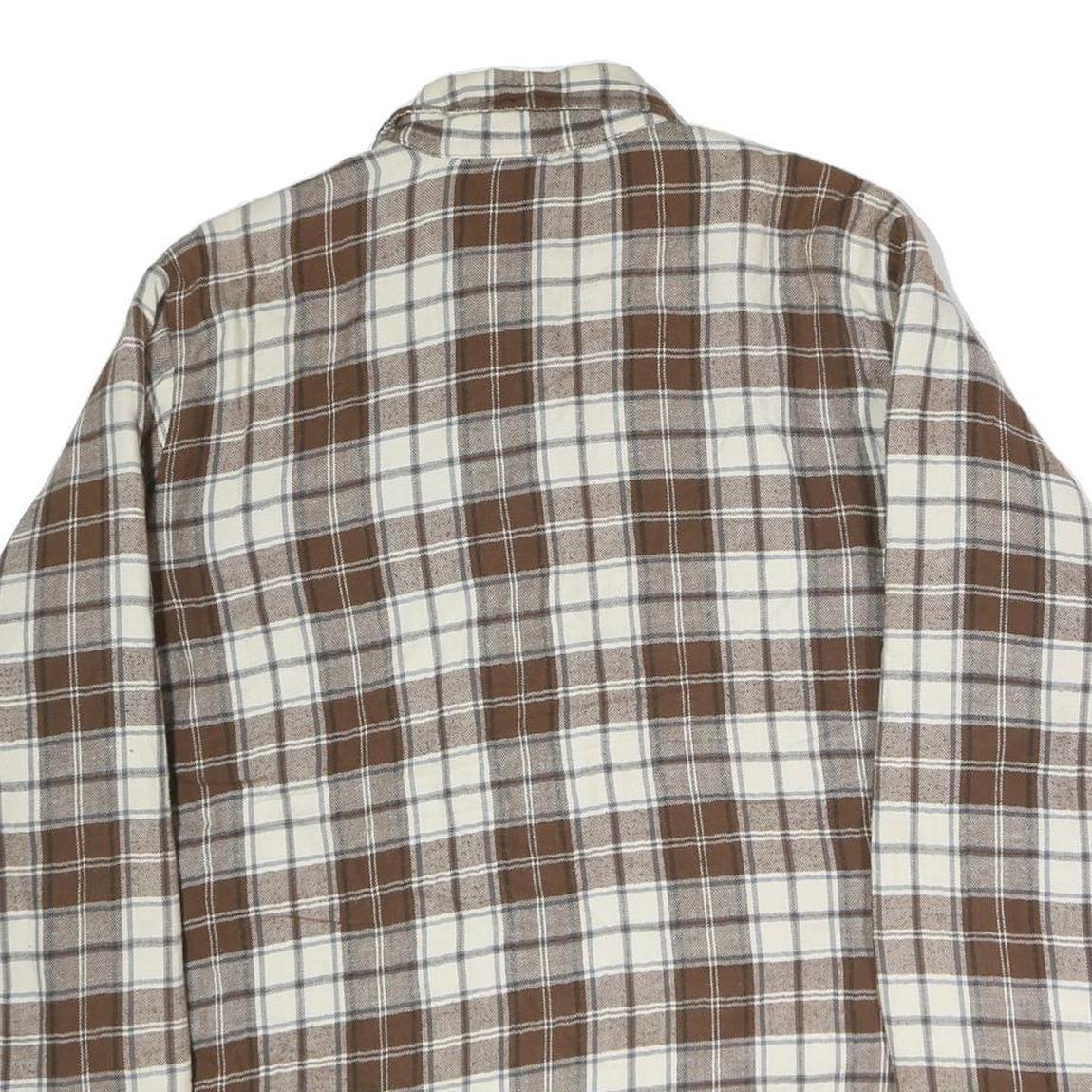 GREAT NORTHWEST Mens Brown & Cream Check Shirt M Button Pocket Casual Cotton