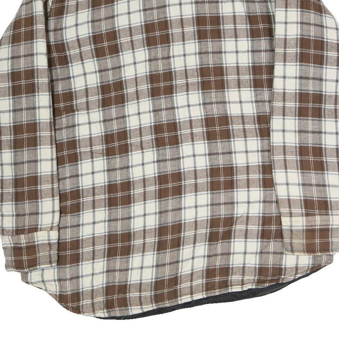 GREAT NORTHWEST Mens Brown & Cream Check Shirt M Button Pocket Casual Cotton