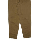 Womens Regular Fit Brown Cotton Blend Trousers W28 L30 Zip Closure Casual