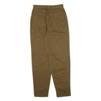 Womens Regular Fit Brown Cotton Blend Trousers W28 L30 Zip Closure Casual