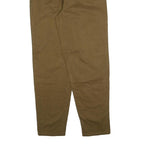 Womens Regular Fit Brown Cotton Blend Trousers W28 L30 Zip Closure Casual