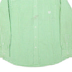 CHAPS Mens Green & White Check Shirt L Classic Button-Down Collar Long Sleeve