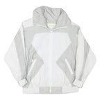 LIFESTYLE Mens White & Grey Zip Jacket M Polyester Blend Casual Outerwear