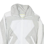 LIFESTYLE Mens White & Grey Zip Jacket M Polyester Blend Casual Outerwear