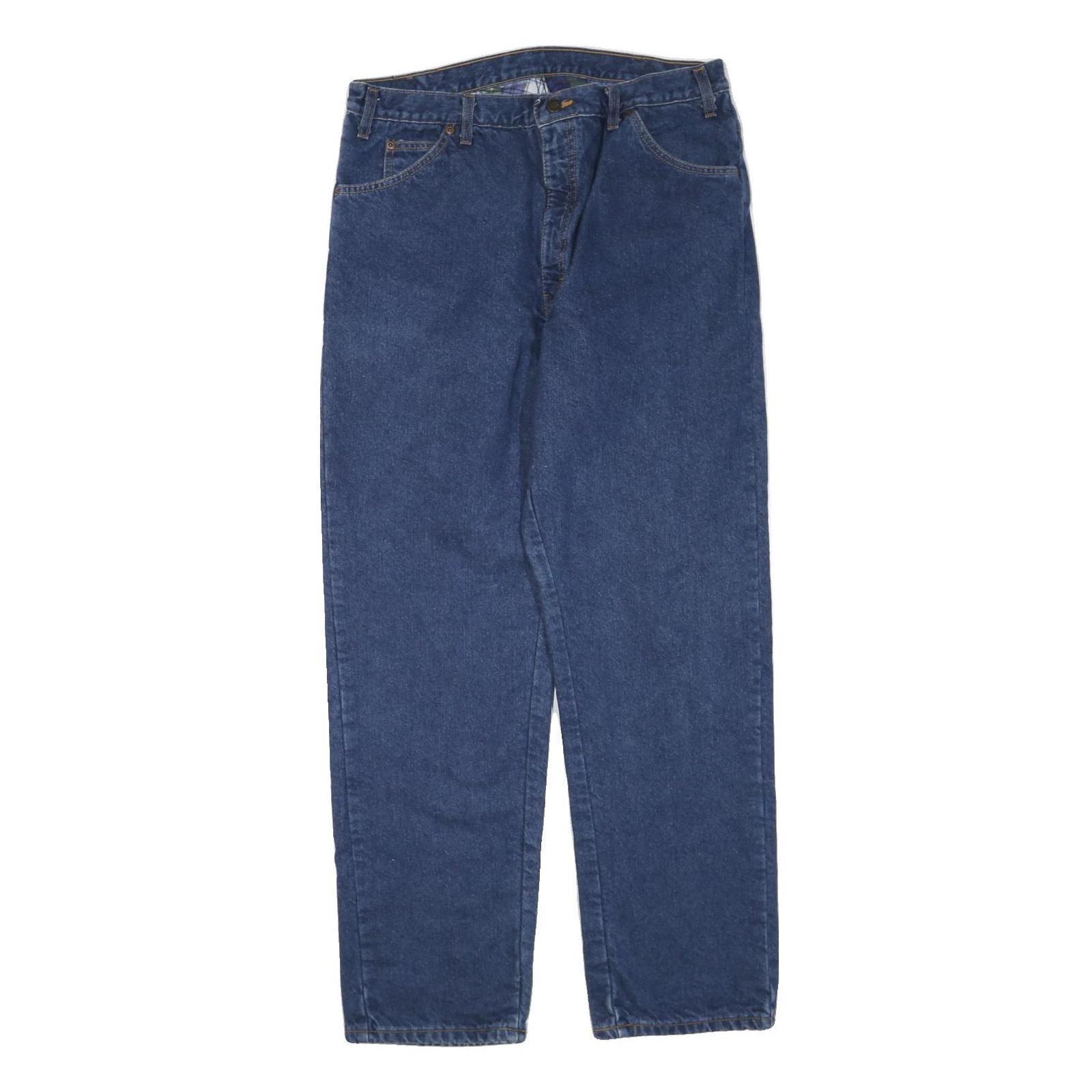 DICKIES Mens Blue Regular Fit Straight Denim Jeans W36 L31 Classic Workwear