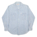 GUESS JEANS Mens Blue & White Striped Shirt S Cotton Casual Long Sleeve