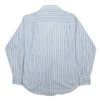 GUESS JEANS Mens Blue & White Striped Shirt S Cotton Casual Long Sleeve