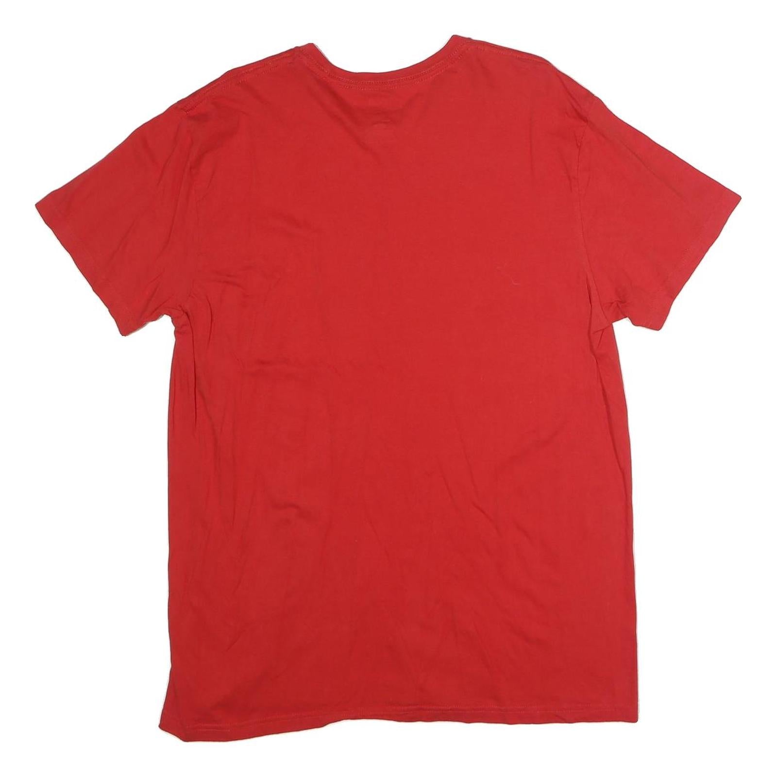 POLO RALPH LAUREN Mens Red Cotton T-Shirt L Short Sleeve Crew Neck Classic