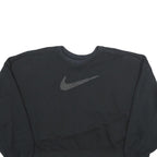 NIKE Womens Black Cotton Blend Crew Neck Sweatshirt XL Crop Logo Pullover