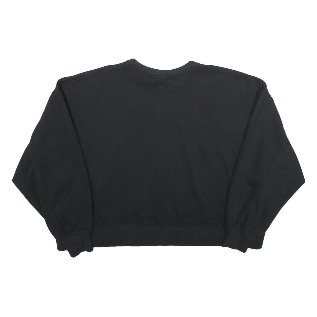 NIKE Womens Black Cotton Blend Crew Neck Sweatshirt XL Crop Logo Pullover