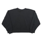 NIKE Womens Black Cotton Blend Crew Neck Sweatshirt XL Crop Logo Pullover