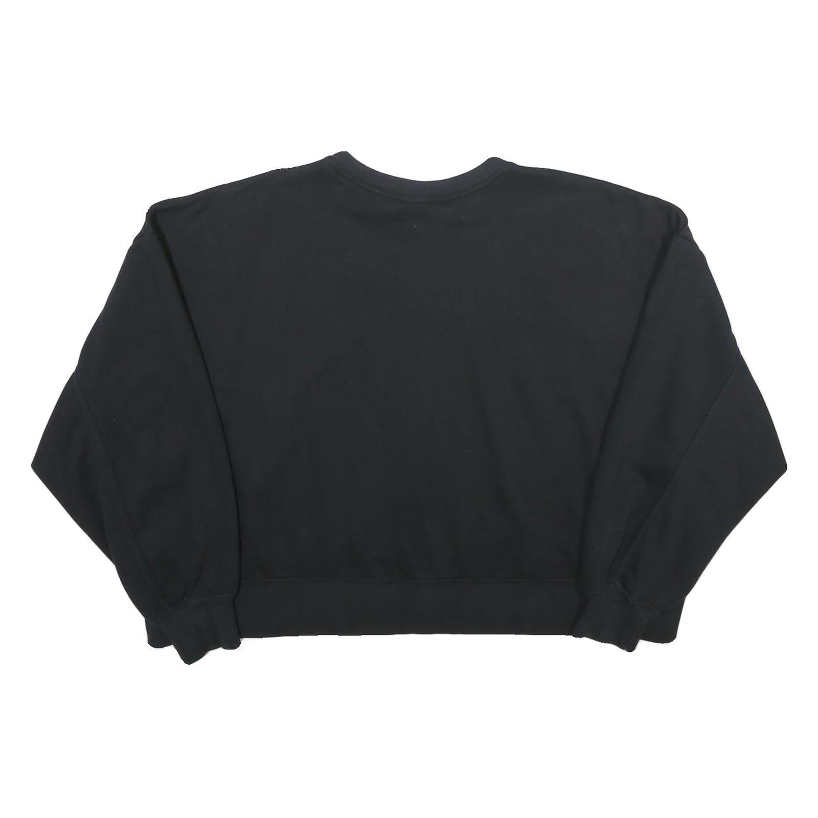 NIKE Womens Black Cotton Blend Crew Neck Sweatshirt XL Crop Logo Pullover