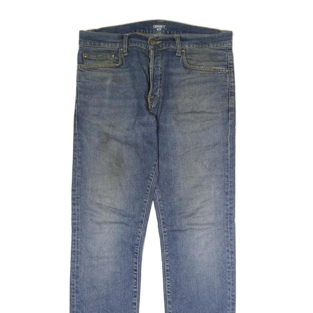 CARHARTT WIP Womens Jeans Blue Slim Straight Denim Medium W35 L32 Classic Style