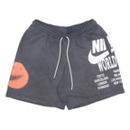NIKE Mens Shorts Black Cotton Blend XL W30 World Tour Graphic