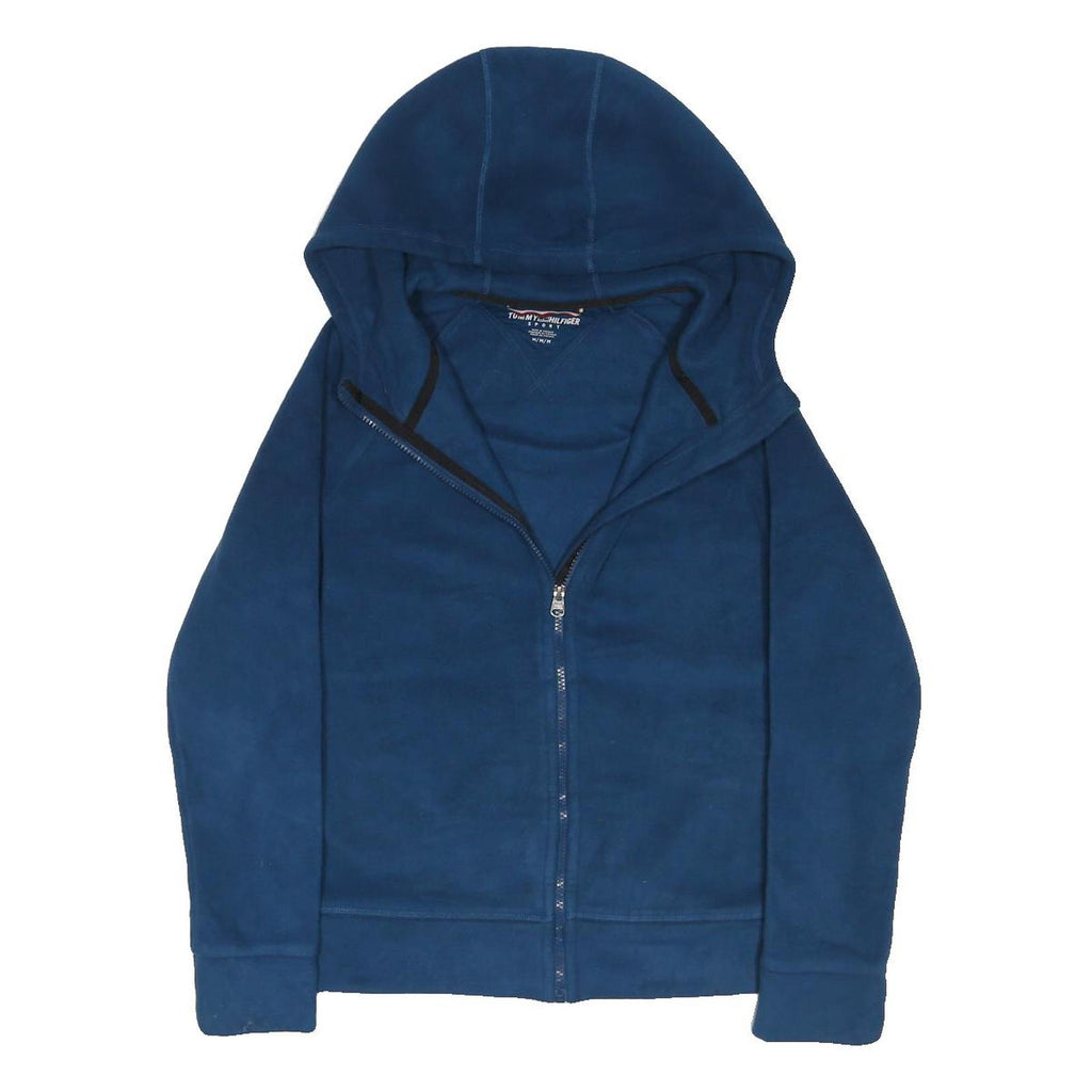 TOMMY HILFIGER Womens Blue Hoodie Jacket M Polyester Blend Zip Casual Sweatshirt