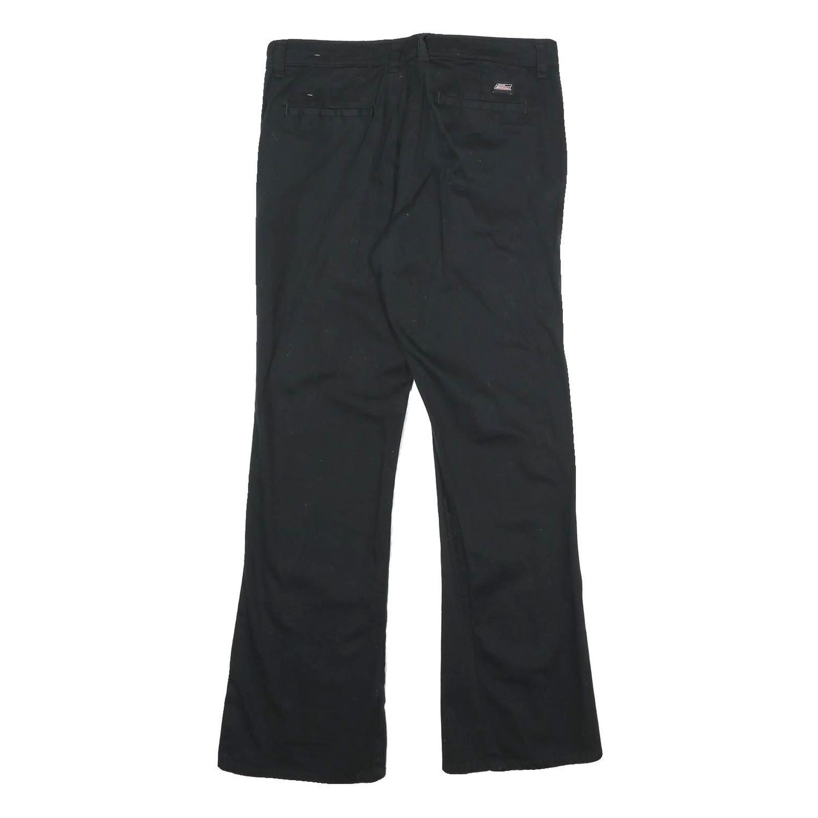 DICKIES Womens Black Slim Straight Cotton Blend Trousers W30 L32 Workwear Zip