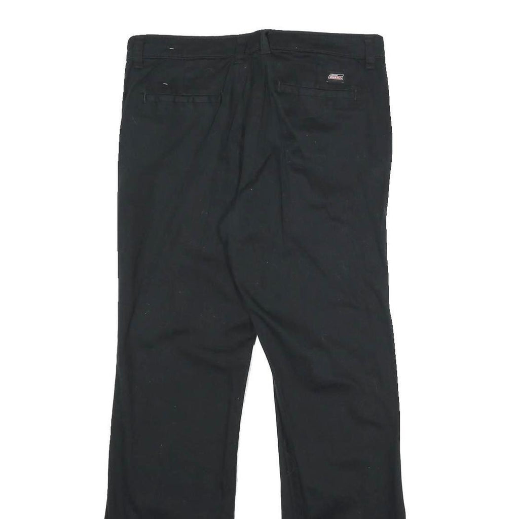 DICKIES Womens Black Slim Straight Cotton Blend Trousers W30 L32 Workwear Zip