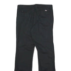 DICKIES Womens Black Slim Straight Cotton Blend Trousers W30 L32 Workwear Zip