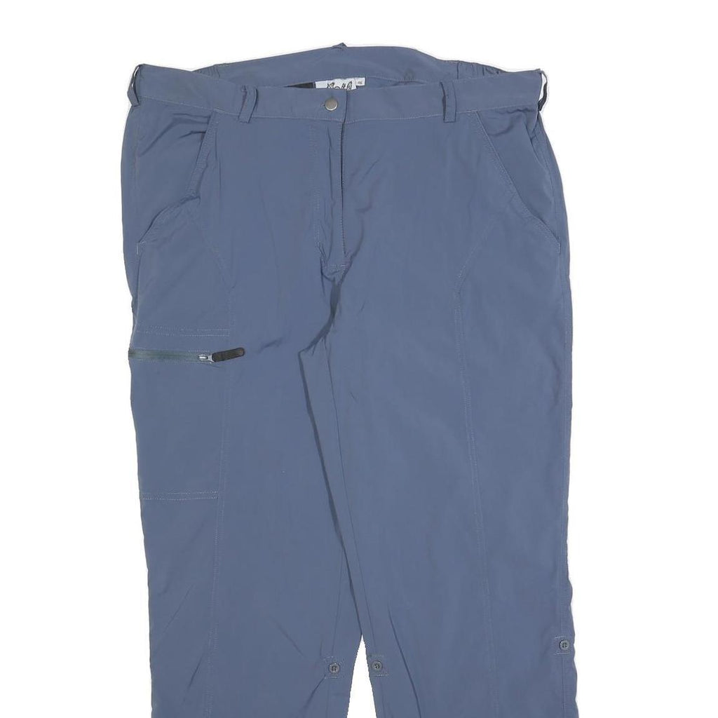 VARANUS Mens Polyester Blend Blue Regular Straight Trousers W38 L30 Zip Closure