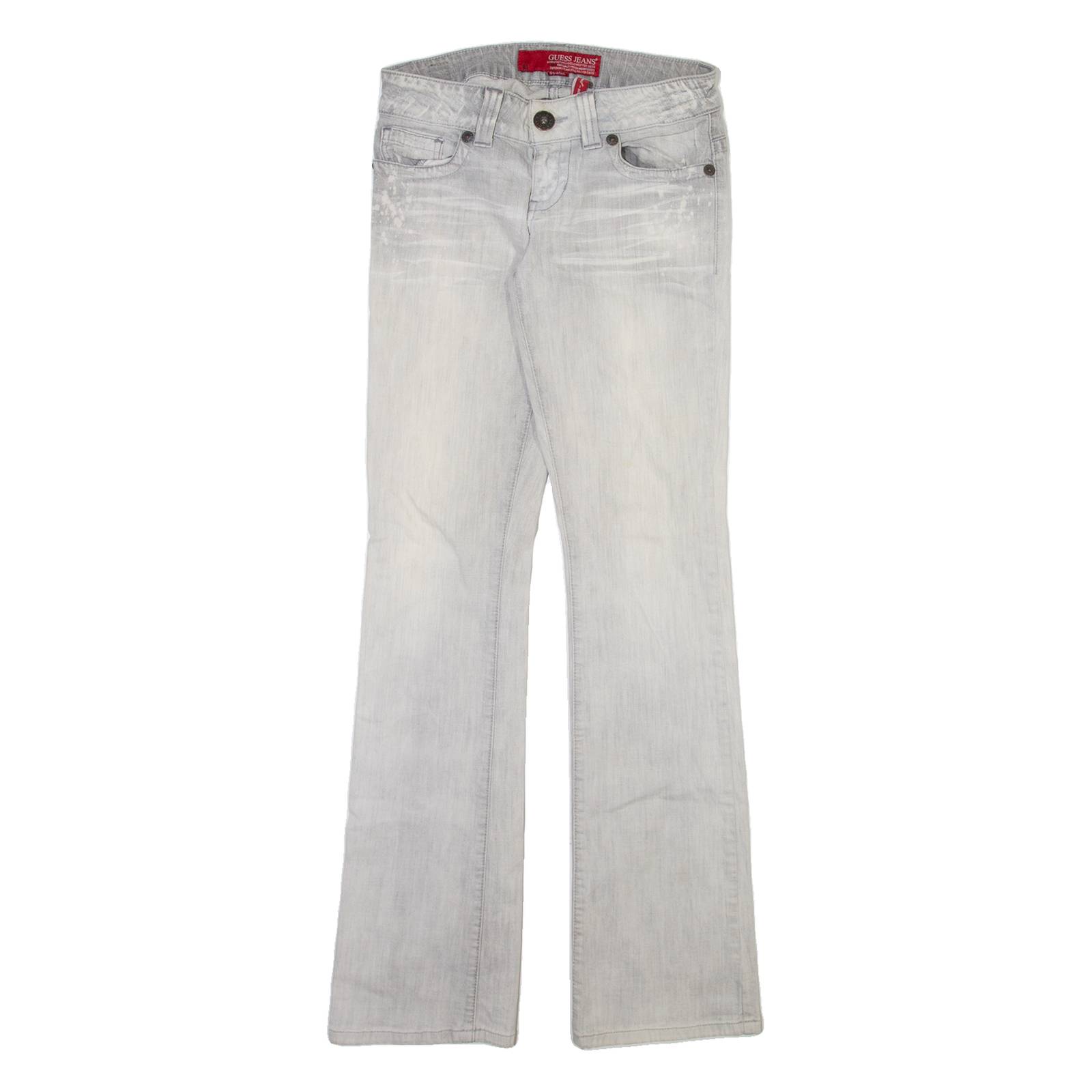 GUESS JEANS Womens Jeans Grey Regular Bootcut Stone Wash W27 L33