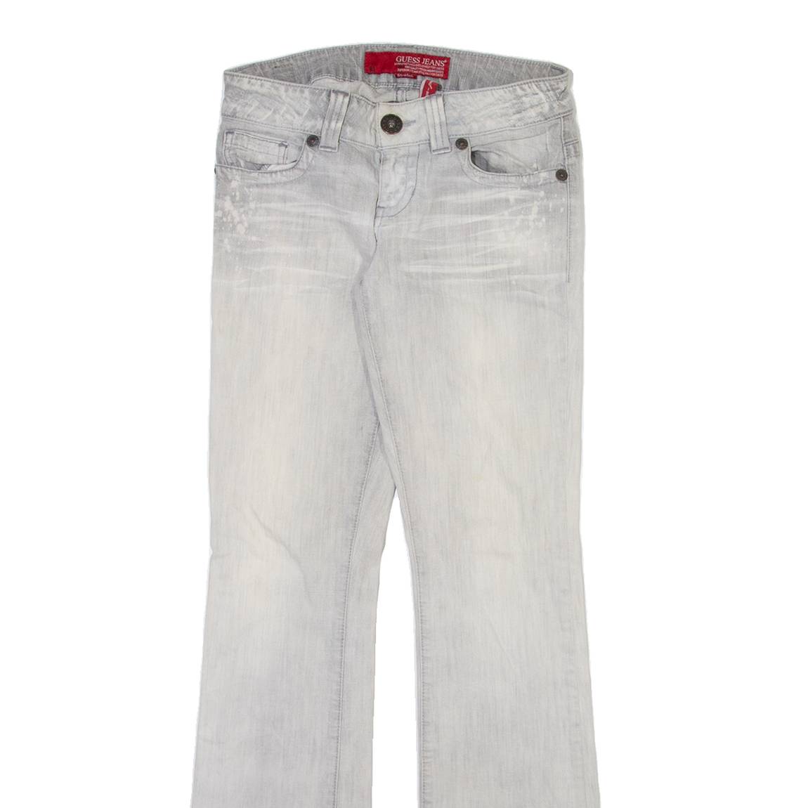 GUESS JEANS Womens Jeans Grey Regular Bootcut Stone Wash W27 L33