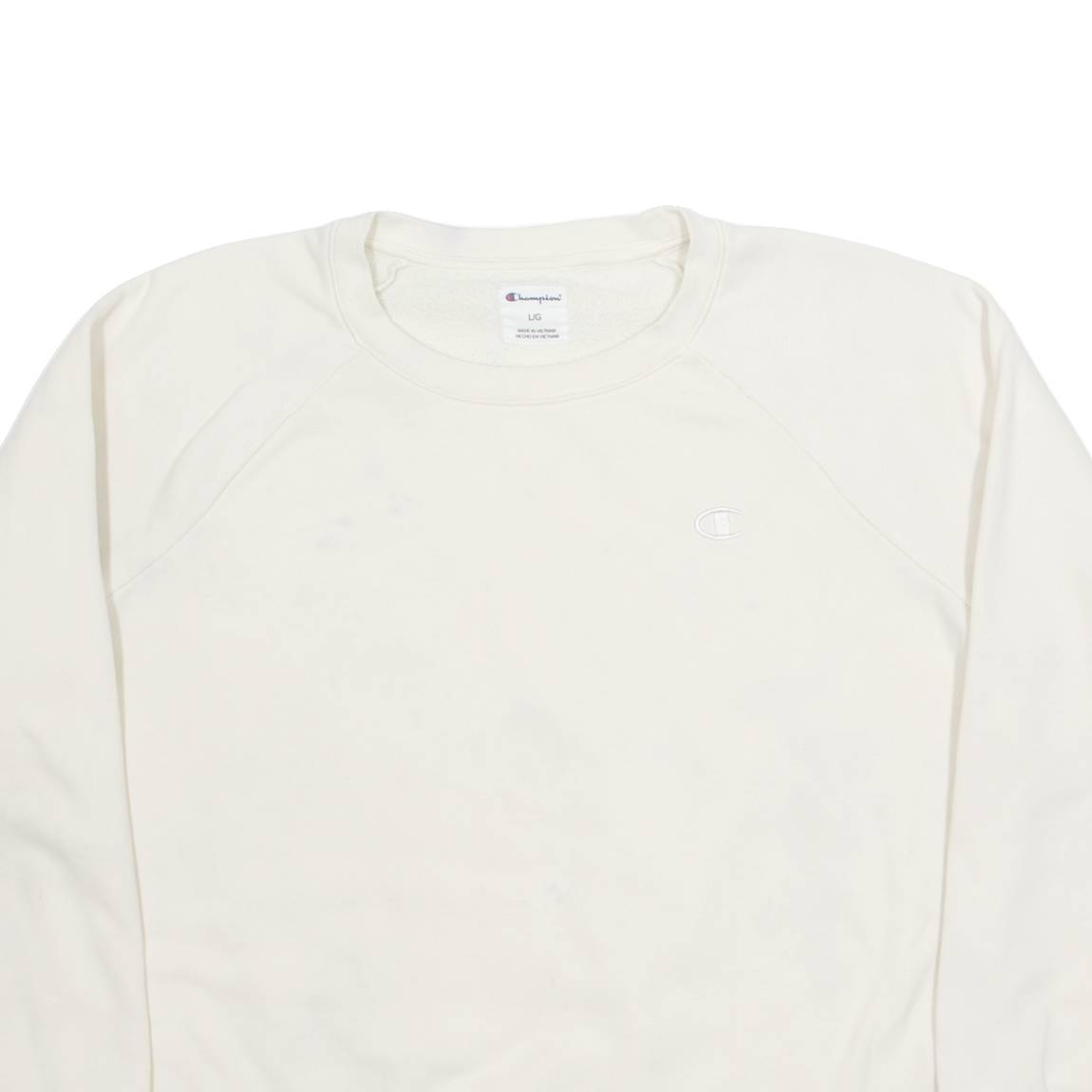 CHAMPION Womens Sweatshirt Cream L