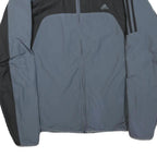 ADIDAS Mens Grey & Black Zip Up Track Jacket L Polyester Blend Sports Casual