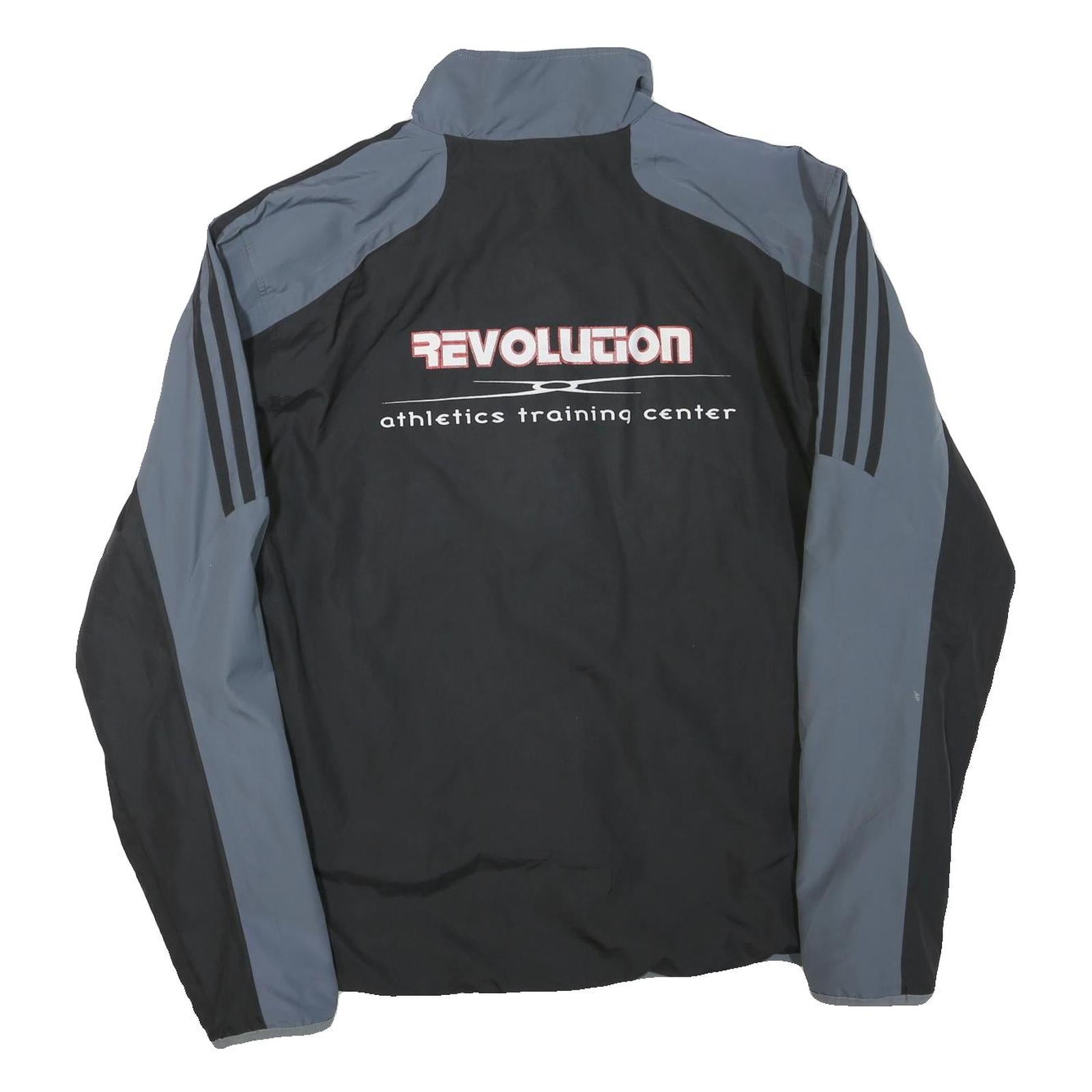 ADIDAS Mens Grey & Black Zip Up Track Jacket L Polyester Blend Sports Casual