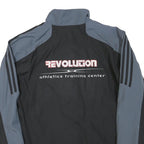 ADIDAS Mens Grey & Black Zip Up Track Jacket L Polyester Blend Sports Casual