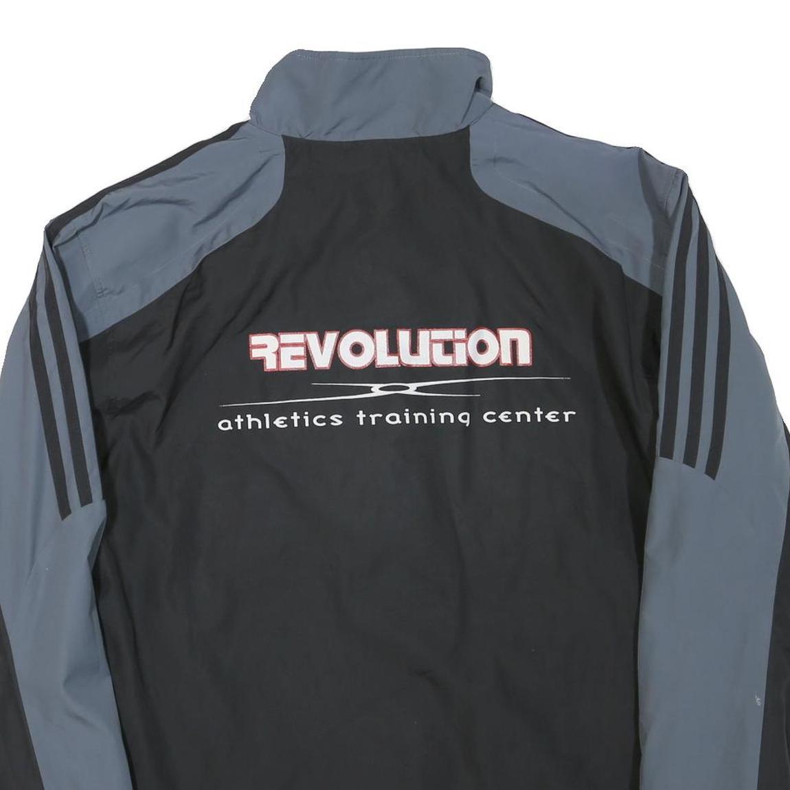 ADIDAS Mens Grey & Black Zip Up Track Jacket L Polyester Blend Sports Casual