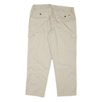 BERNWALT Mens Beige Cotton Blend Regular Cargo Trousers W40 L32 Elastic Waist