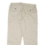 BERNWALT Mens Beige Cotton Blend Regular Cargo Trousers W40 L32 Elastic Waist