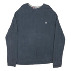 CHAPS Mens Blue Plain Crew Neck Basic Knit Jumper XL Classic Cotton Blend