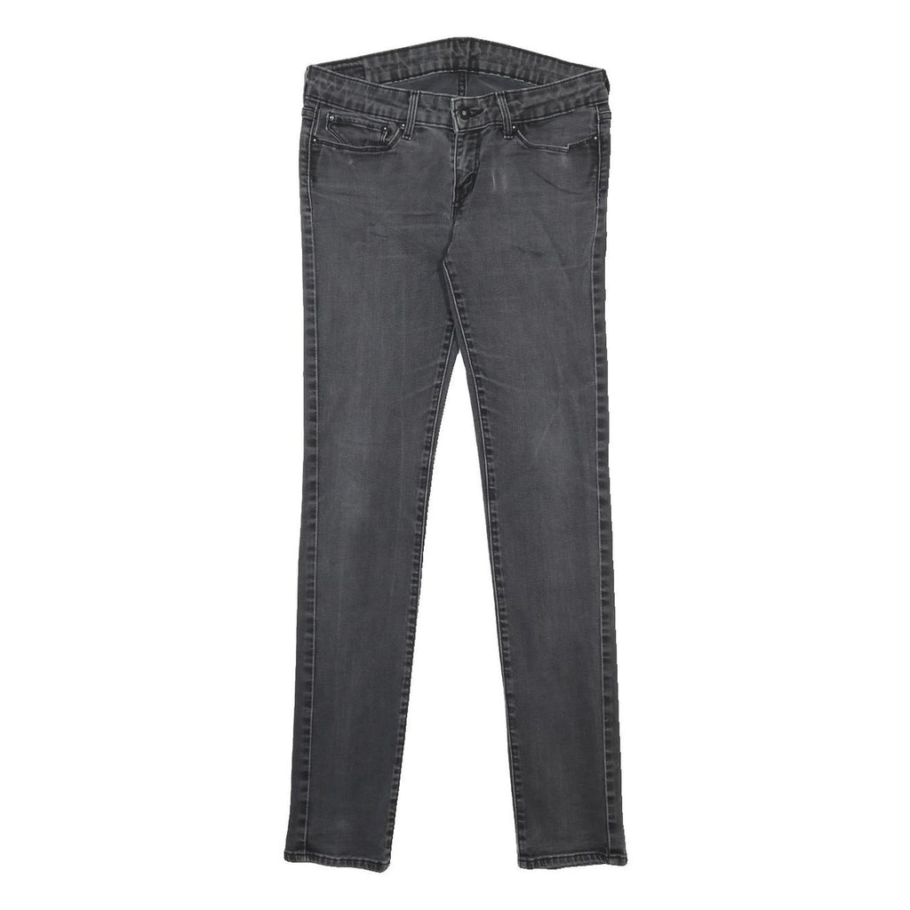 LEVI'S Womens Slim Black Denim Jeans W29 L31 Zip Cotton Blend Stylish Fit