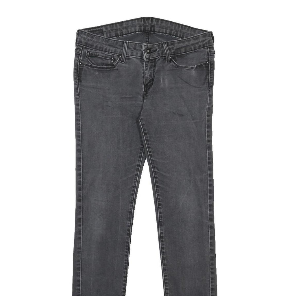 LEVI'S Womens Slim Black Denim Jeans W29 L31 Zip Cotton Blend Stylish Fit