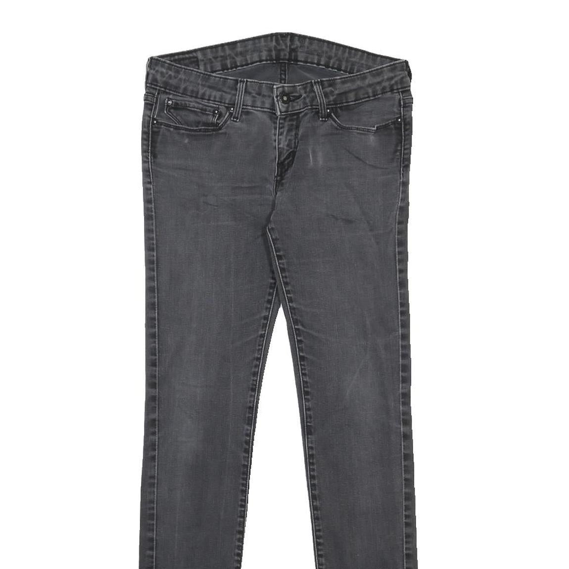 LEVI'S Womens Slim Black Denim Jeans W29 L31 Zip Cotton Blend Stylish Fit