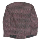 C.M SHAPES Womens Black & Pink Checked Tailored Button Blazer L Polyester Blend