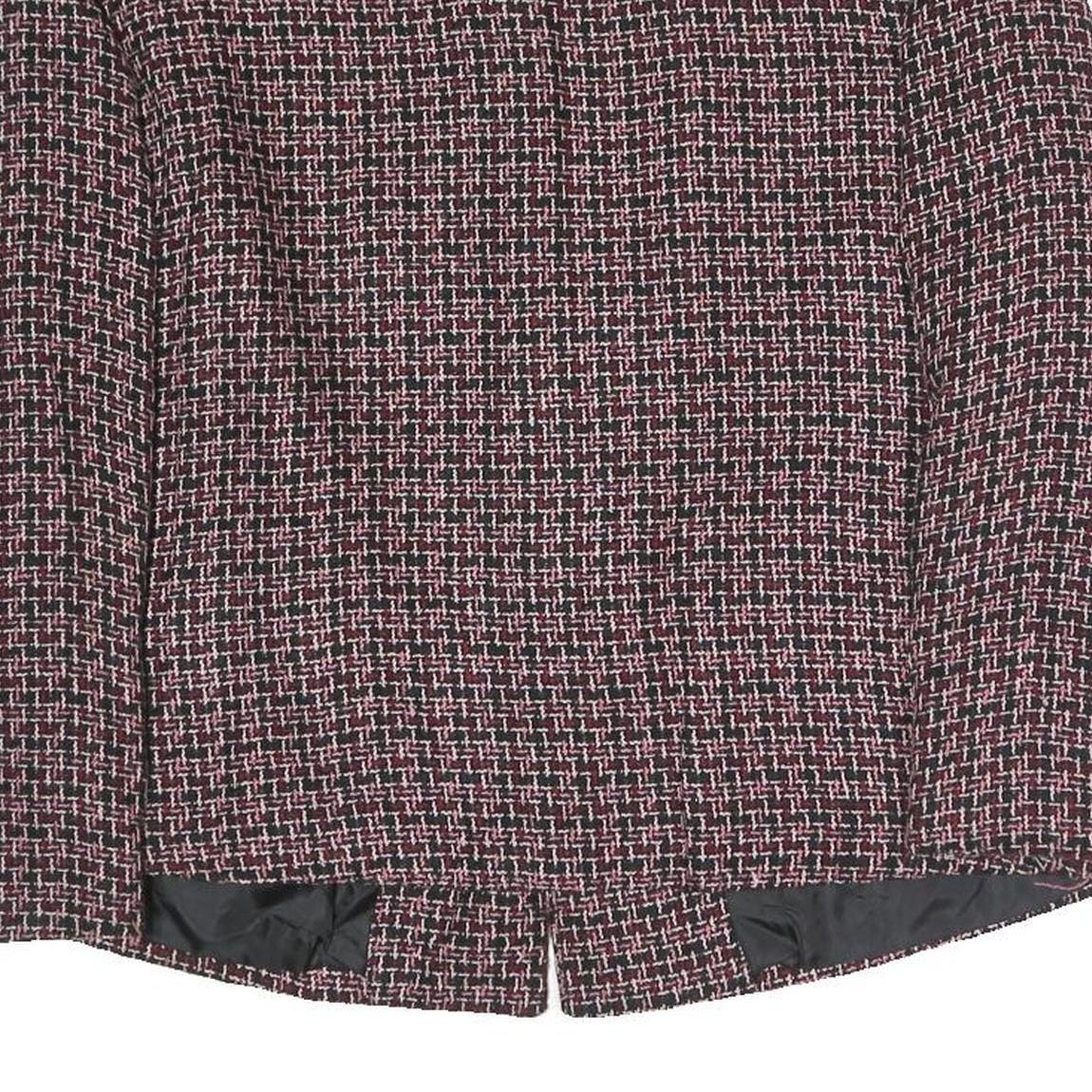 C.M SHAPES Womens Black & Pink Checked Tailored Button Blazer L Polyester Blend